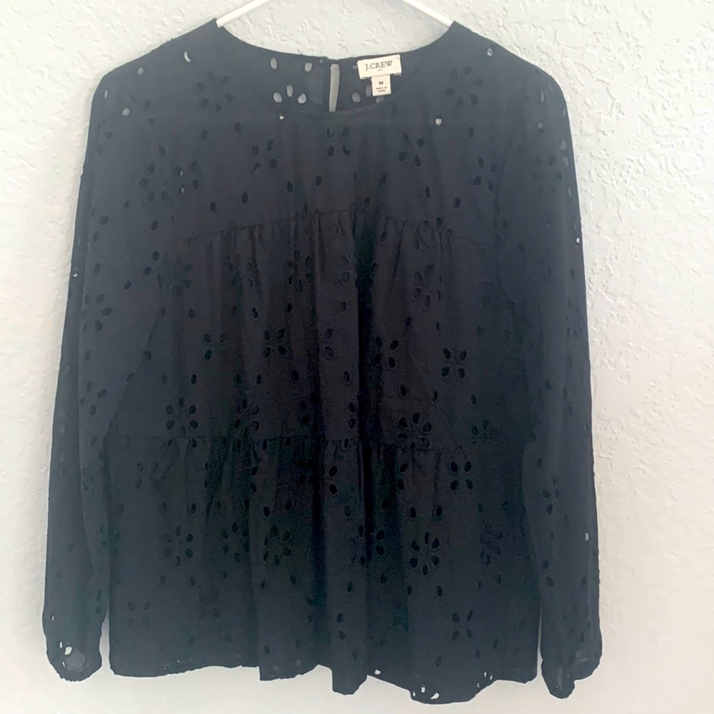 JCrew Factory Peplum Eyelet Top